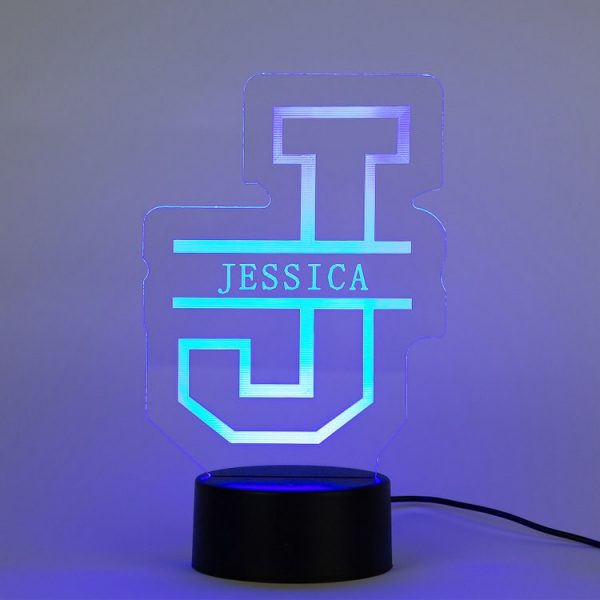 letter naamlamp blauw