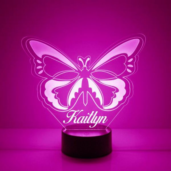 vlinder lamp roze