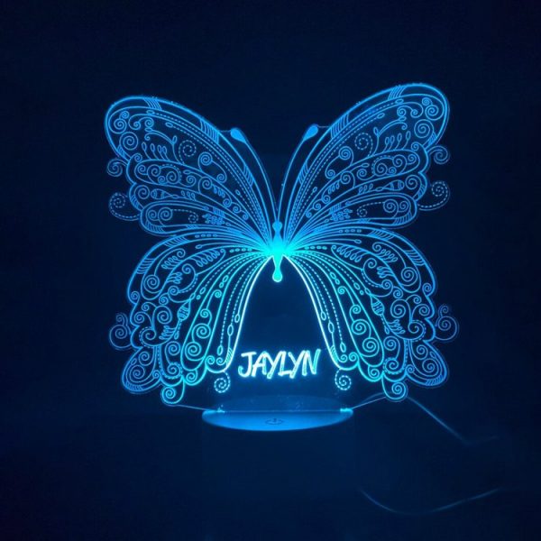 vlinder led lamp blauw