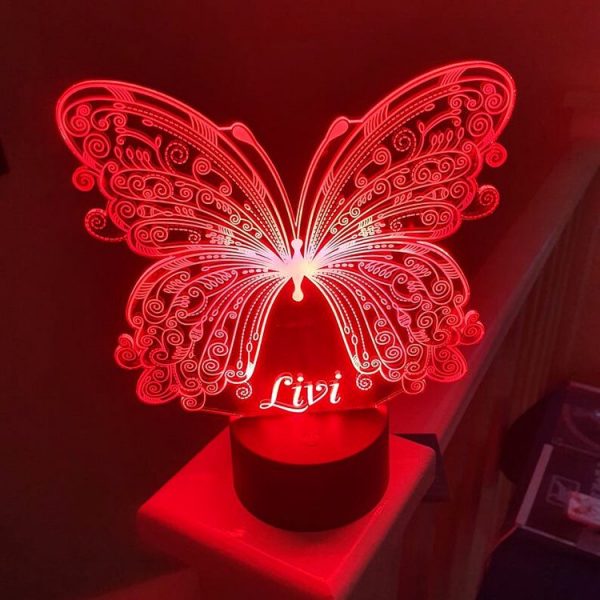 vlinder led lamp rood