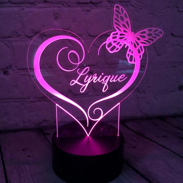 vlinder nachtlampje roze