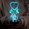 Hartvormige dromenvanger lamp licht blauw