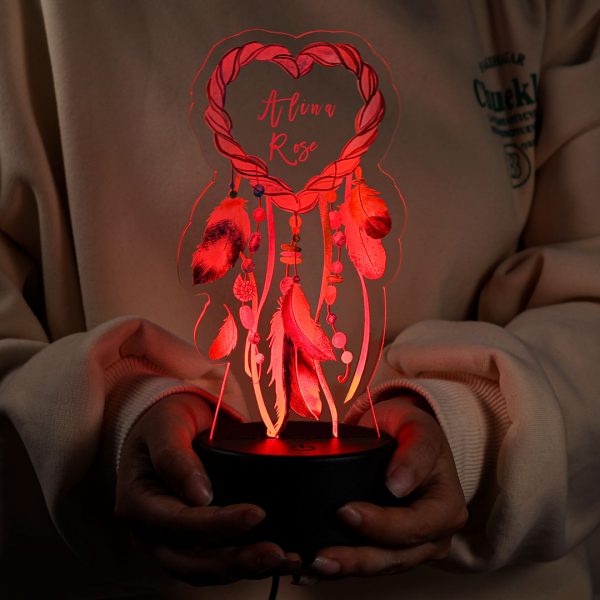 Hartvormige dromenvanger lamp rood