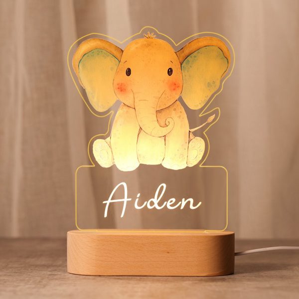 baby lamp met naam olifantje