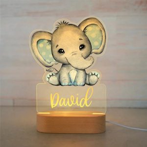 babylamp met naam blauw