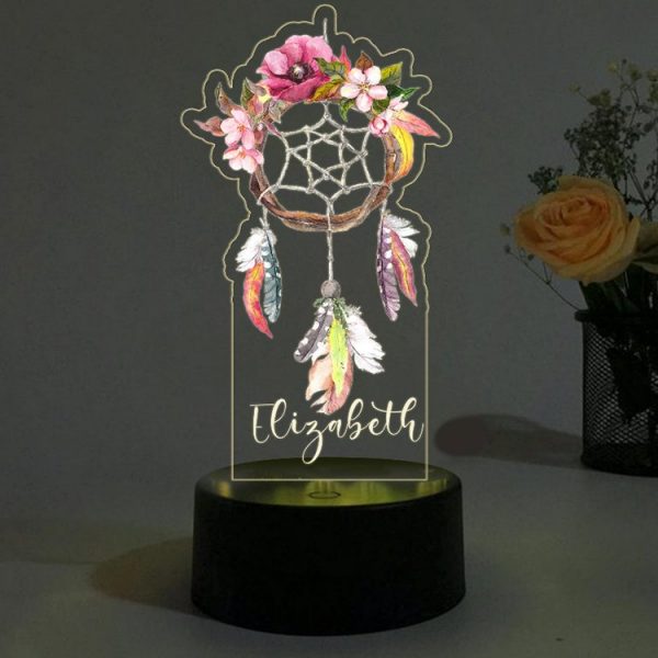 dreamcatcher lampje met bloemen