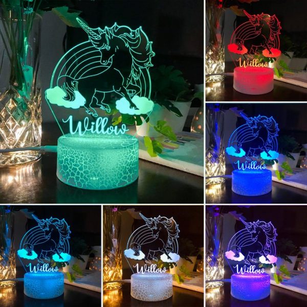 eenhoorn 3d lamp