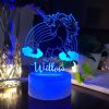 eenhoorn 3d naam lamp