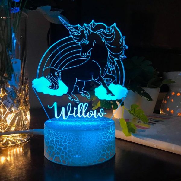 eenhoorn 3d naamlamp