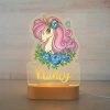 eenhoorn bloemen lamp met naam