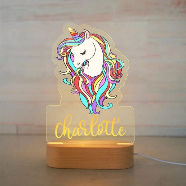 eenhoorn kleur lamp met naam