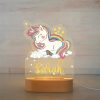 eenhoorn regenboog lamp met naam