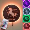 eenhoorn wandlamp met naam