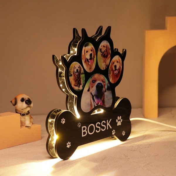 foto lamp met foto naam hond
