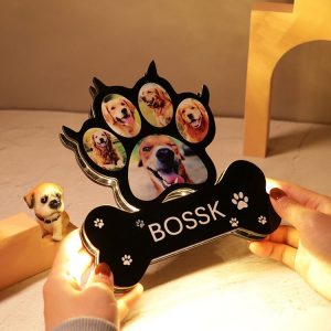 Huisdieren foto en naamlampen 2 fotolamp met foto naam hond