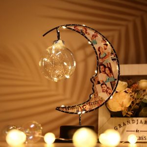 halve maanlamp met foto's