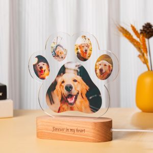 Honden katten lamp met gravure