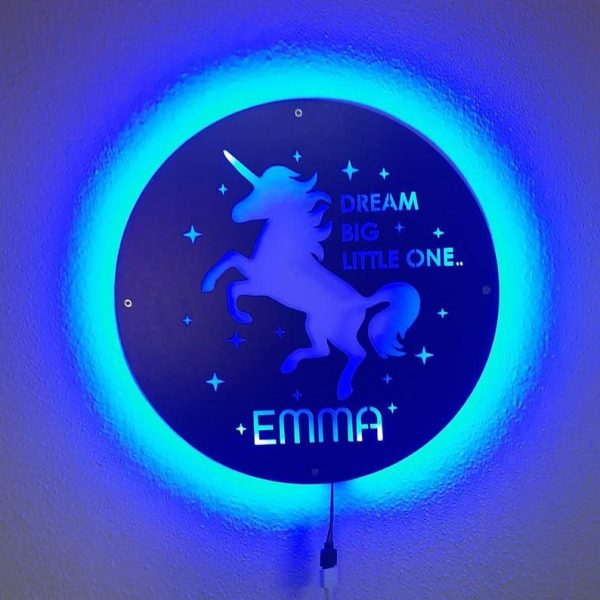 houten unicorn eenhoorn wandlamp
