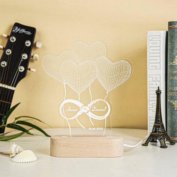 infinity lamp met 2 namen en datum