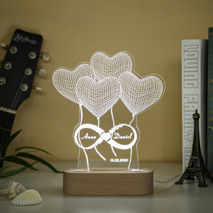 infinity lamp met naam en datum