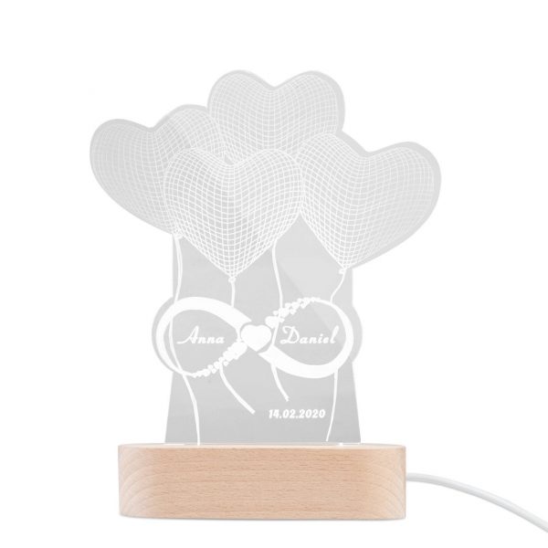 infinity lamp met namen en trouwdatum