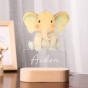 Olifant geboorte naamlampjes 3 olifant lampje met naam babykamer
