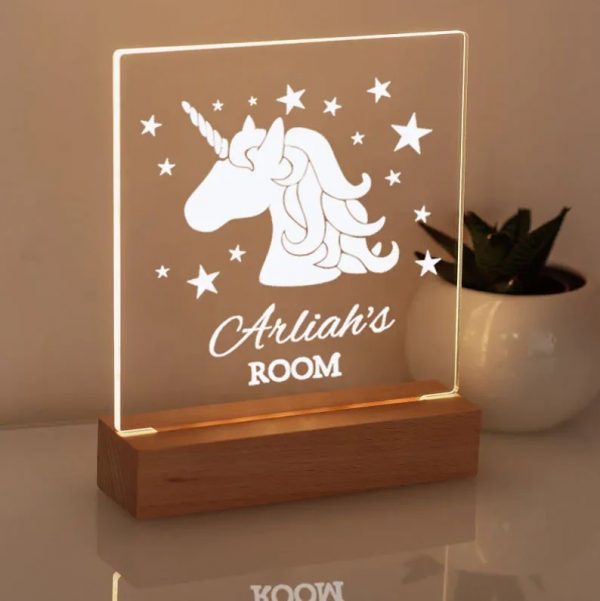 unicorn lamp hout