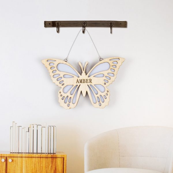 vlinder lamp hout