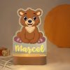 houten lamp met naam beertje