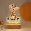 houten lamp met naam giraf