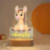 houten lamp met naam paard