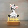 houten lamp met naam zebra