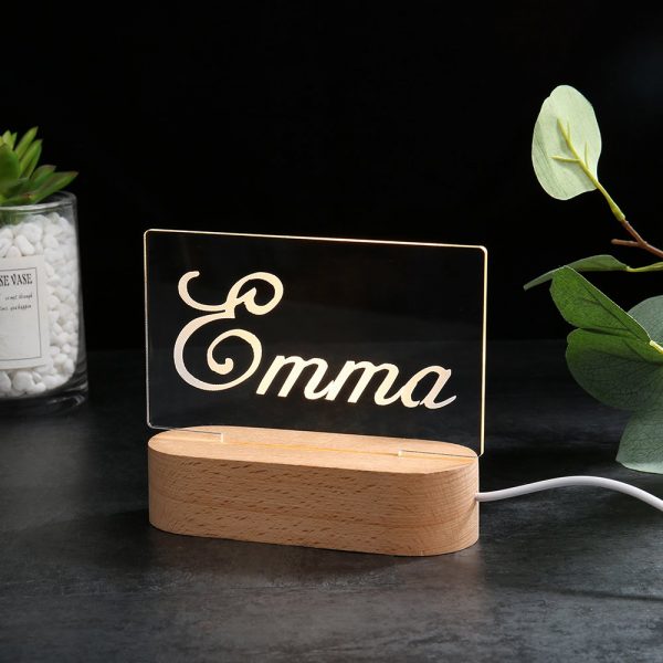 houten lampje met naam