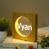 houten naamlamp