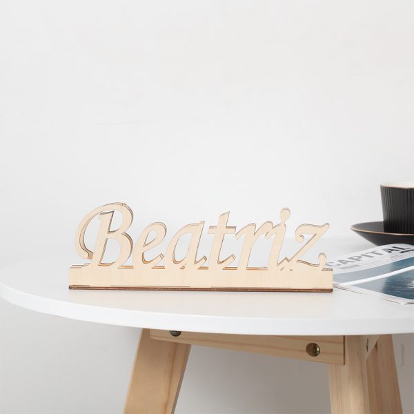 houten lampje met naam