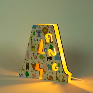 Nachtlampje met naam als origineel cadeau 3 houten letterlamp babykamer kinderkamer