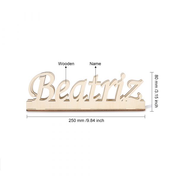houten naamlamp