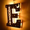 letter e lamp