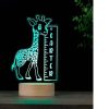 giraffe lamp met naam