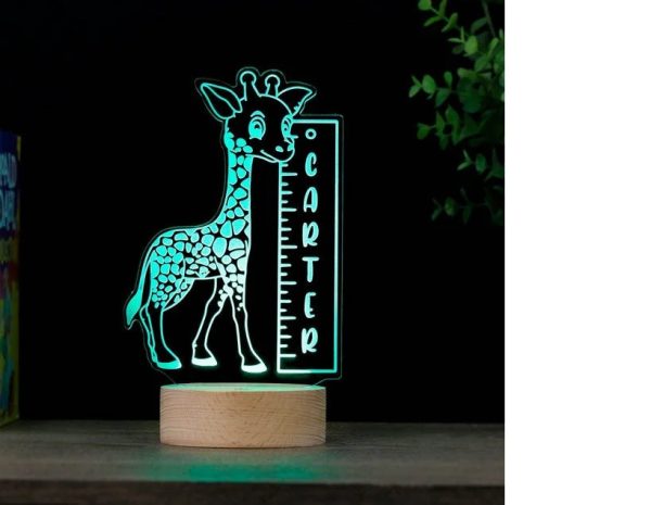 giraffe lamp met naam