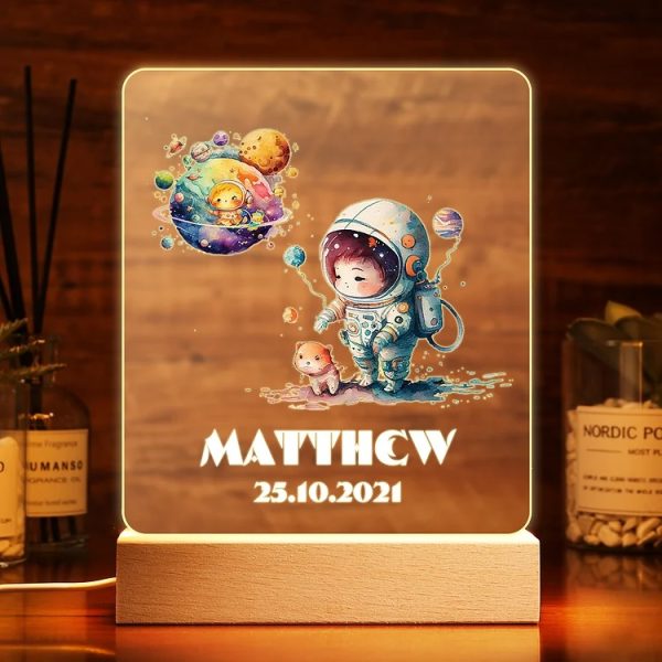 astronautje lamp met naam