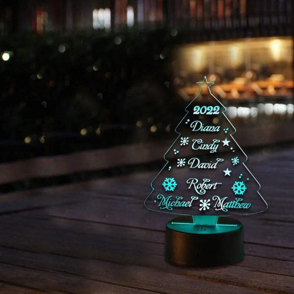 kerstverlichting nachtlamp met namen familie