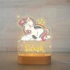 Eenhoorn 3D nachtlamp met naam