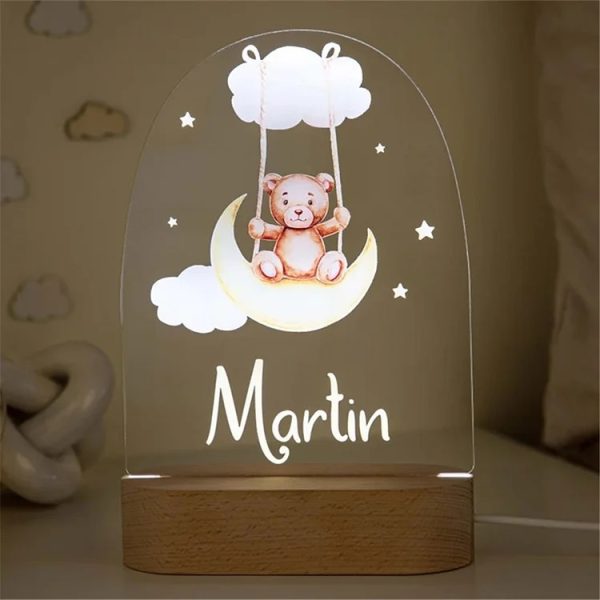 Maan lamp met gepersonaliseerde naam