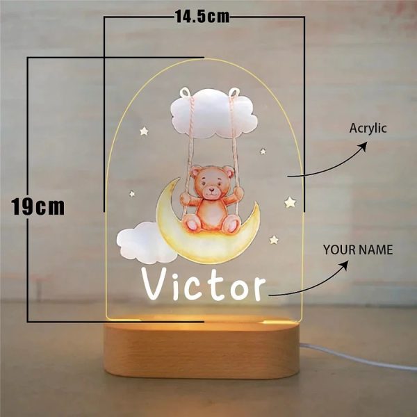 Maan nachtlamp voor kinderkamer met naam