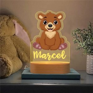 Baby beer nachtlamp gepersonaliseerd met naam