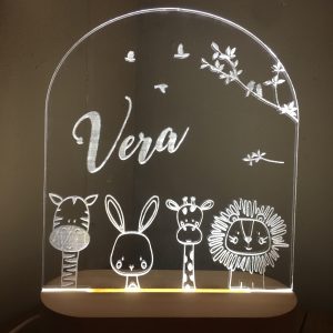Jungle dieren en bos dieren lampje gepersonaliseerd