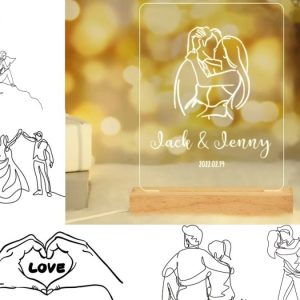 Personaliseer zelf je liefdes en Valentijns lamp met naam en datum