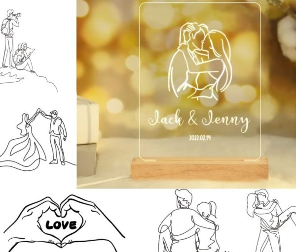Personaliseer zelf je liefdes en Valentijns lamp met naam en datum
