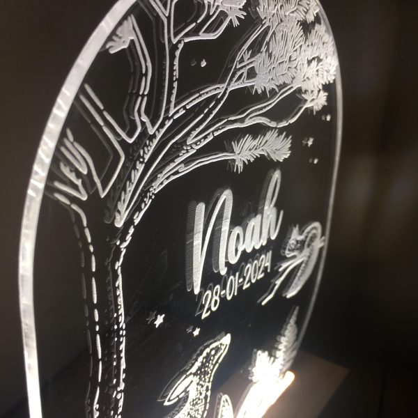 woodland lamp met naam voor kinderkamer